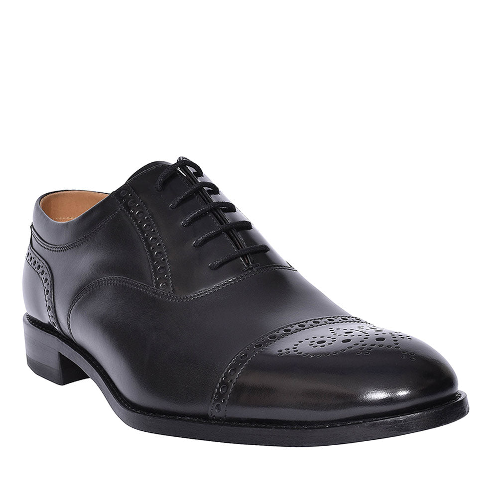 Mens Toe Cap Lace Brogue For Men In Black
