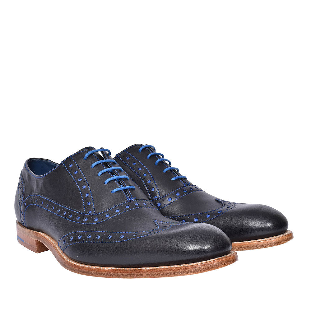Grant Leather Brogues For Men In Navy