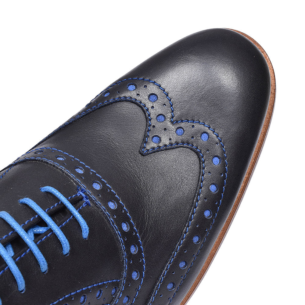 Grant Leather Brogues For Men In Navy