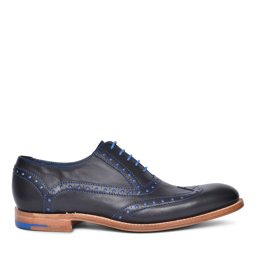 Grant Leather Brogues For Men In Navy