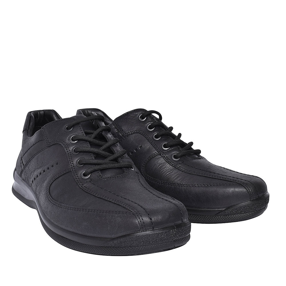 Lance Std Fit Leather Lace Shoe For Men In Black