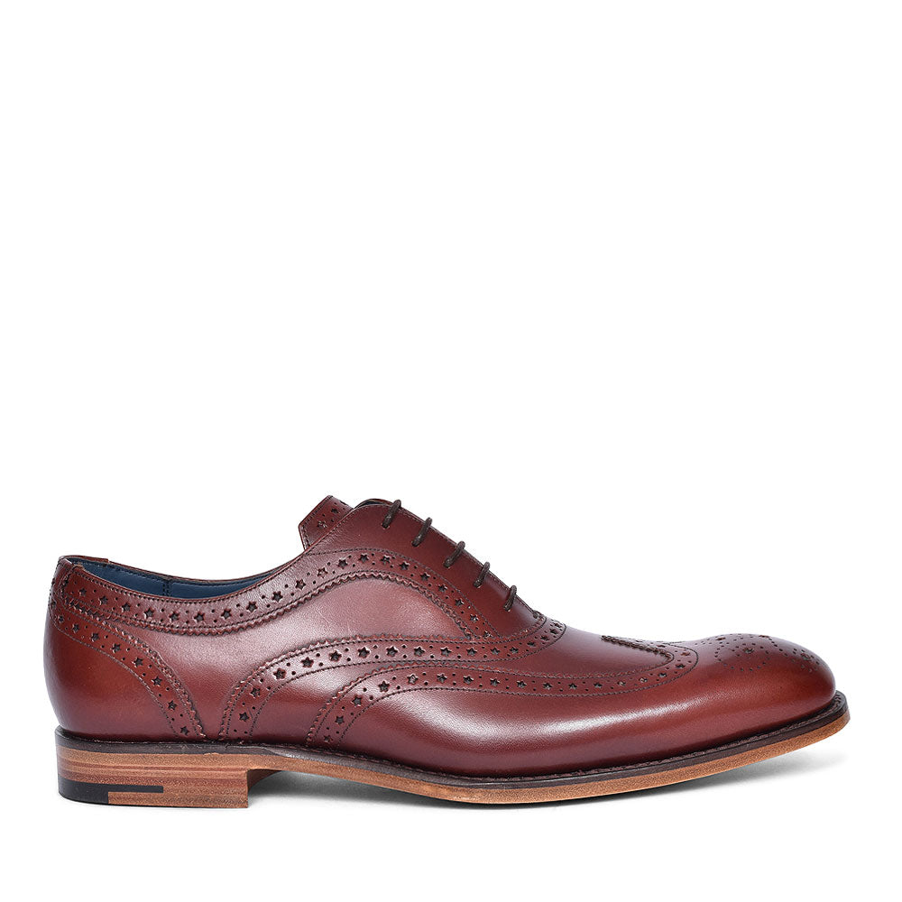 BARKER LACED BROGUE SHOE FOR MEN in BURGANDY