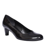 Mid Heel Court Shoe For Women In Black Patent