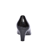 Mid Heel Court Shoe For Women In Black Patent