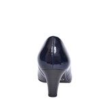 Mid Heel Court Shoe For Women In Navy Patent