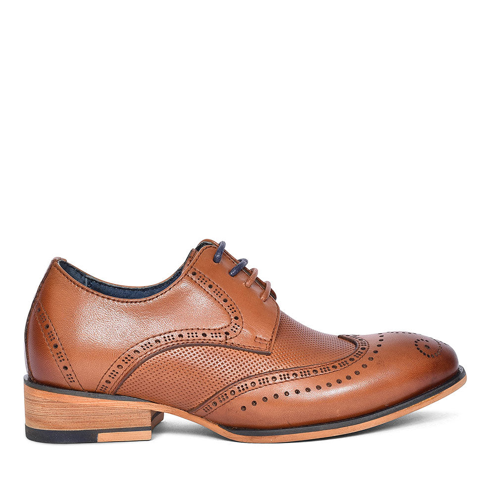 BOWE & BOOTMAKERS PUNCHED DETAIL BROGUE in TAN