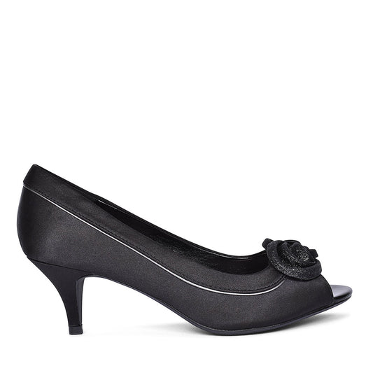 Ladies Ripley Flr222 Low Heel Court Shoe In Black
