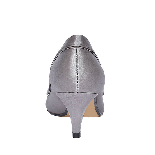 Ladies Ripley Flr222 Low Heel Court Shoe In Grey
