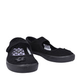 Hopper Go Black Fabric Girls Plimsolls In Kids F Fit