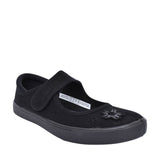 Hopper Go Black Fabric Plimsolls For Girls In Kids F Fit
