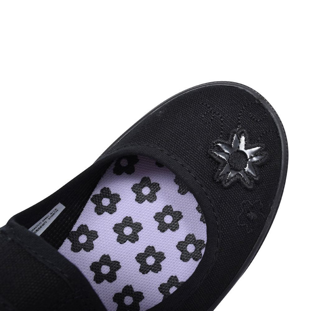 Hopper Go Black Fabric Plimsolls For Girls In Kids F Fit