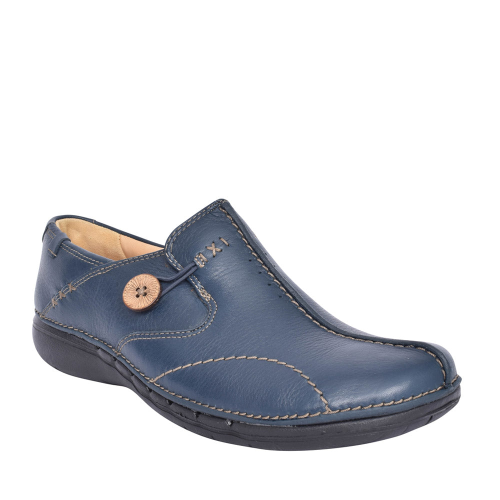 Ladies Unloop D-fit Leather Shoe In Navy