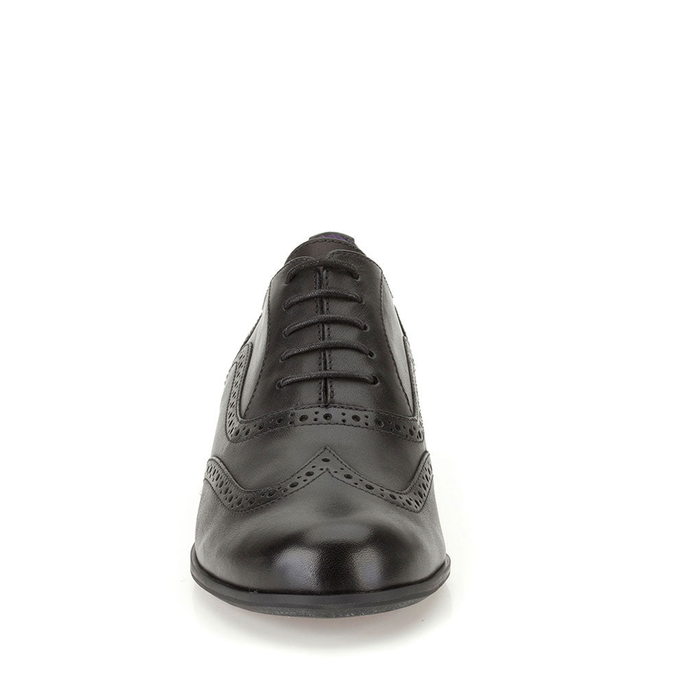 Hamble Oak Leather Brogue Shoe E Fit In Blk Leather