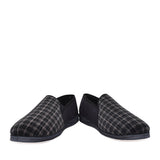 Mens Albert 408 Wide Fit Checked Slipper In Black