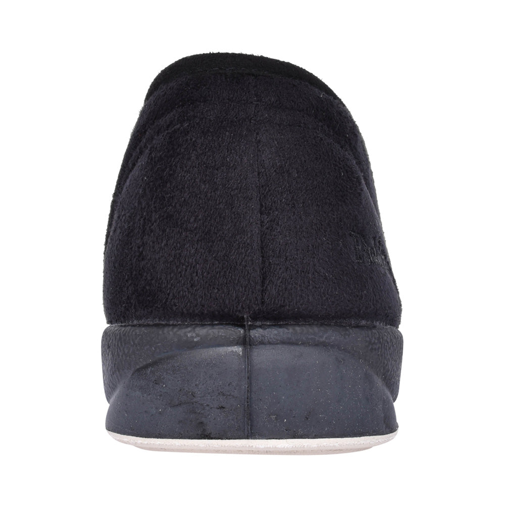 Mens Albert 408 Wide Fit Checked Slipper In Black