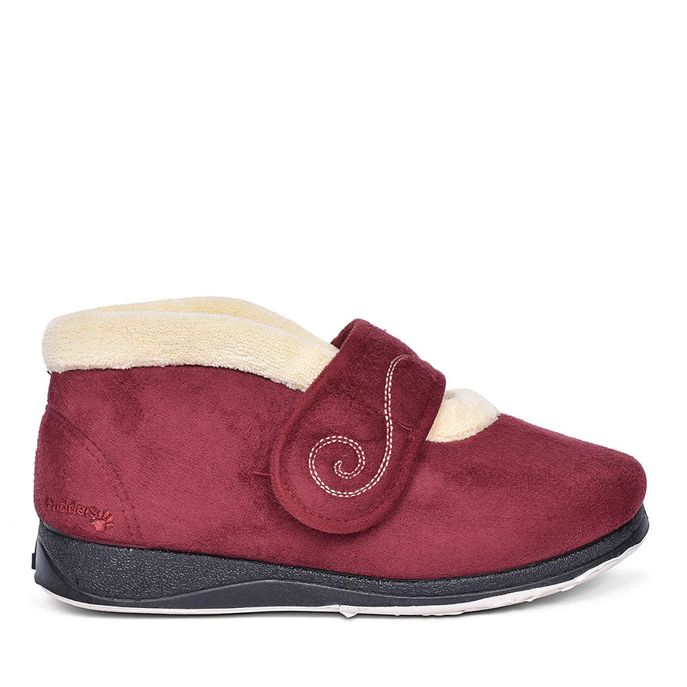 Hush Bootie Slippers For Ladies In Burgandy