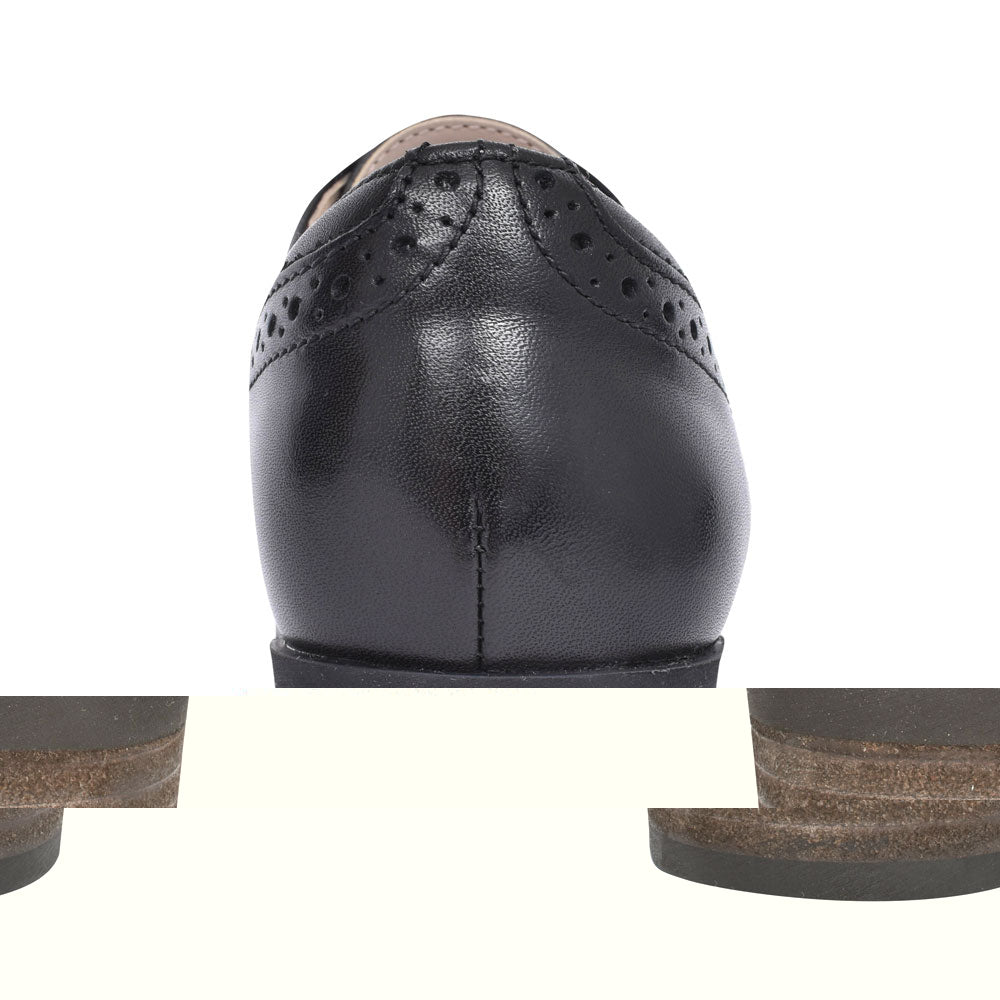 Ladies Hamble Oak Leather D Fit Brogue  In Blk Leather