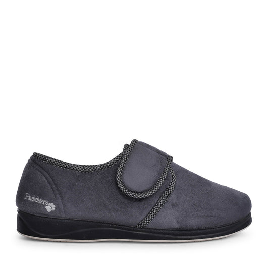 Mens Harry 410 Wide Fit Plain Slipper In Dark Grey