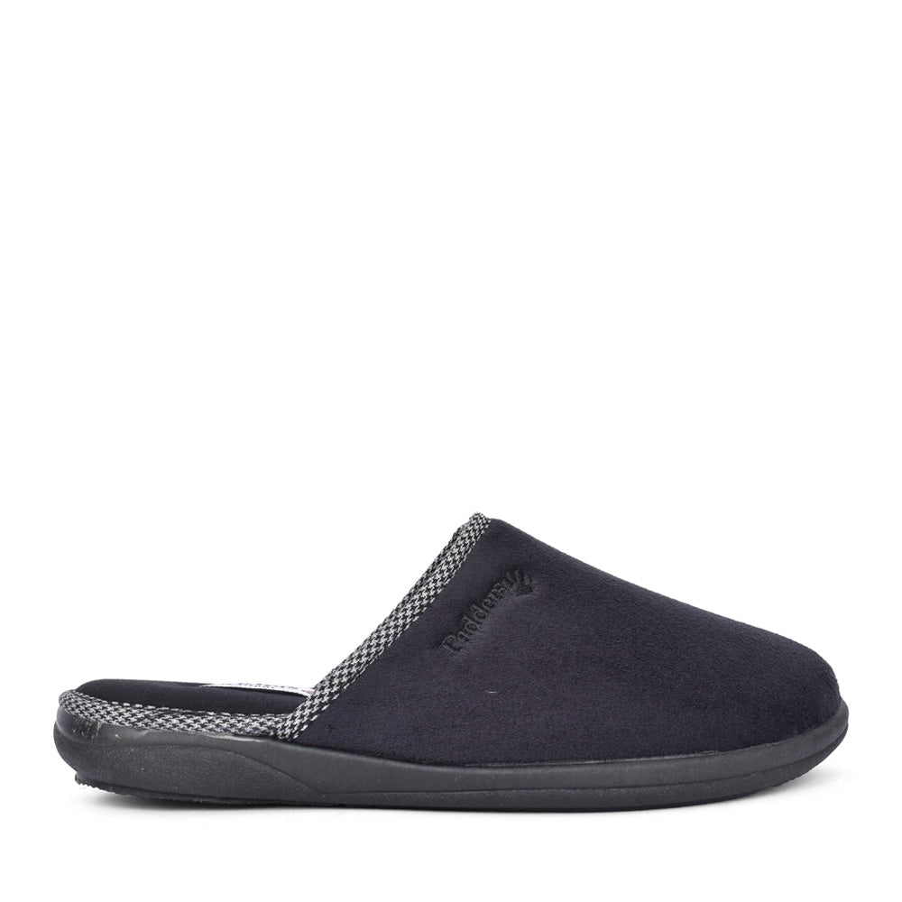PADDERS MENS LUKE 471 WIDE FIT MULE SLIPPER in BLACK