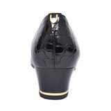 Graz Croc Print Court Shoe For Ladies In Black