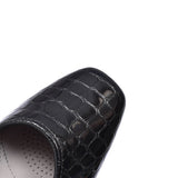 Graz Croc Print Court Shoe For Ladies In Black