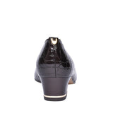 Graz Croc Print Court Shoe For Ladies In Brown