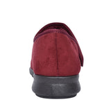 Ladies Keeston 2v Wide Fit Velcro Slipper In Burgandy