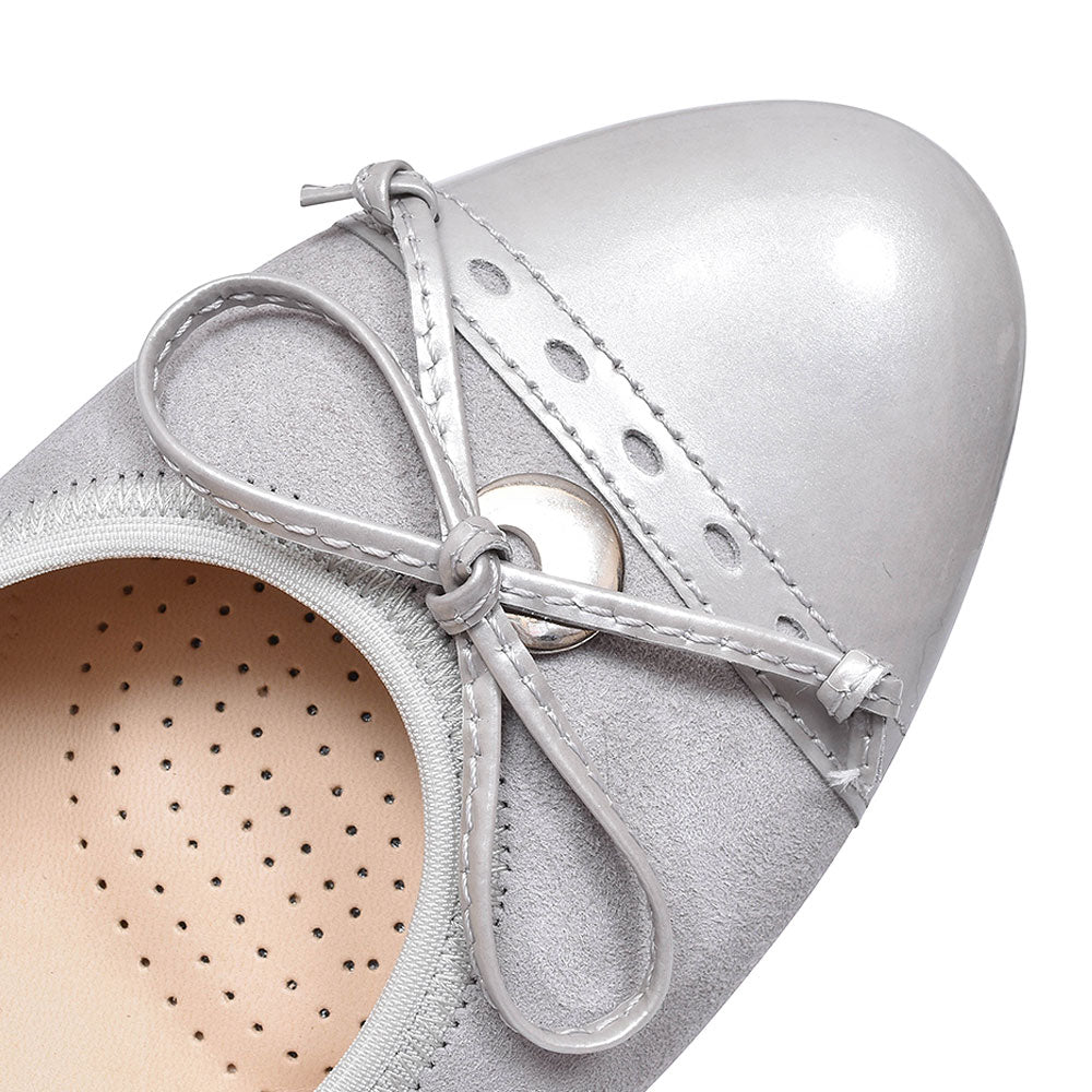 203 Bow Court Shoe For Ladies In Pewter