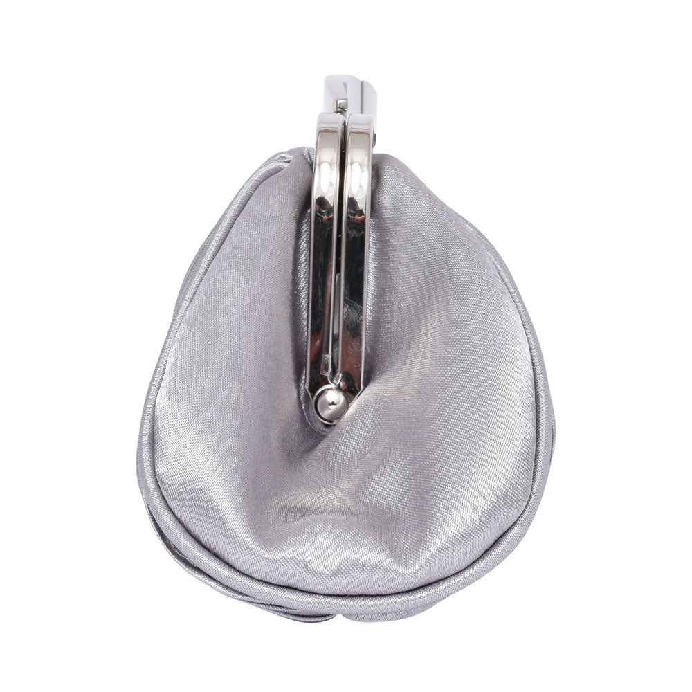 Ladies Zlv132 Diamante Trim Clutch In Grey