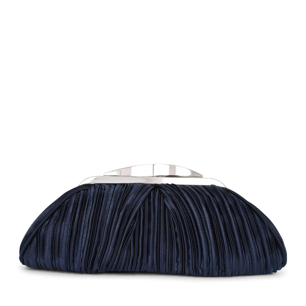 Ladies Zlv132 Diamante Trim Clutch In Blue