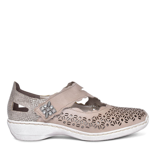 RIEKER Ladies MARY JANE CASUAL SHOES in DARK GREY