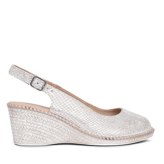 CAPRICE CASUAL WEDGE SANDALS FOR LADIES in METALLIC