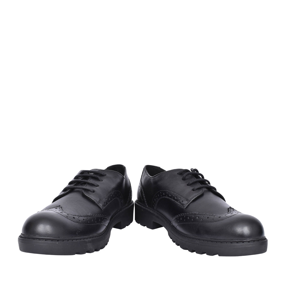 Girls Casey J6420n Laced Shoe For Girls In Black Leather