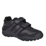 Crush Velcro Shoe For Boys In Blk Leather