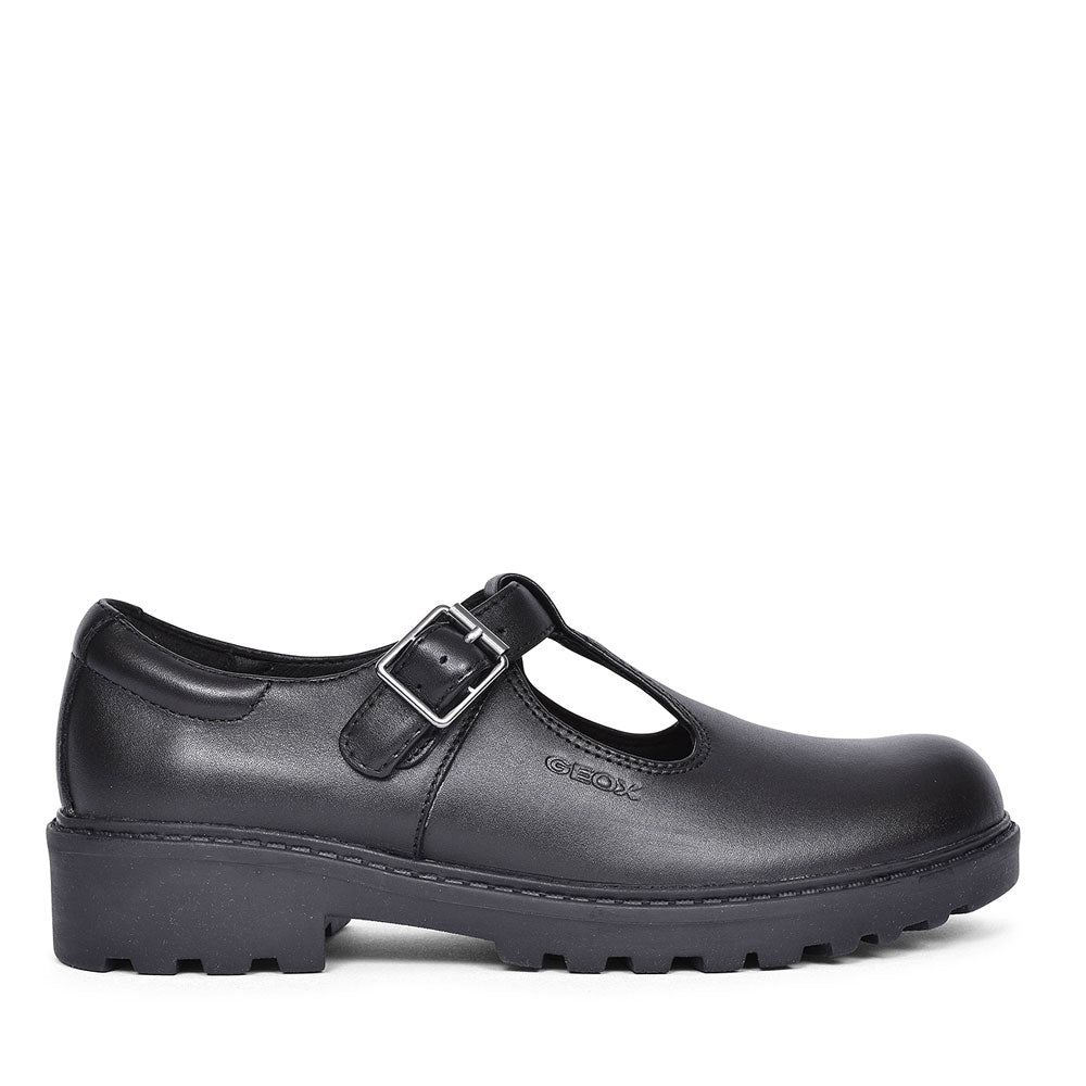 GEOX CASEY SHOE FOR GIRLS in BLK LEATHER