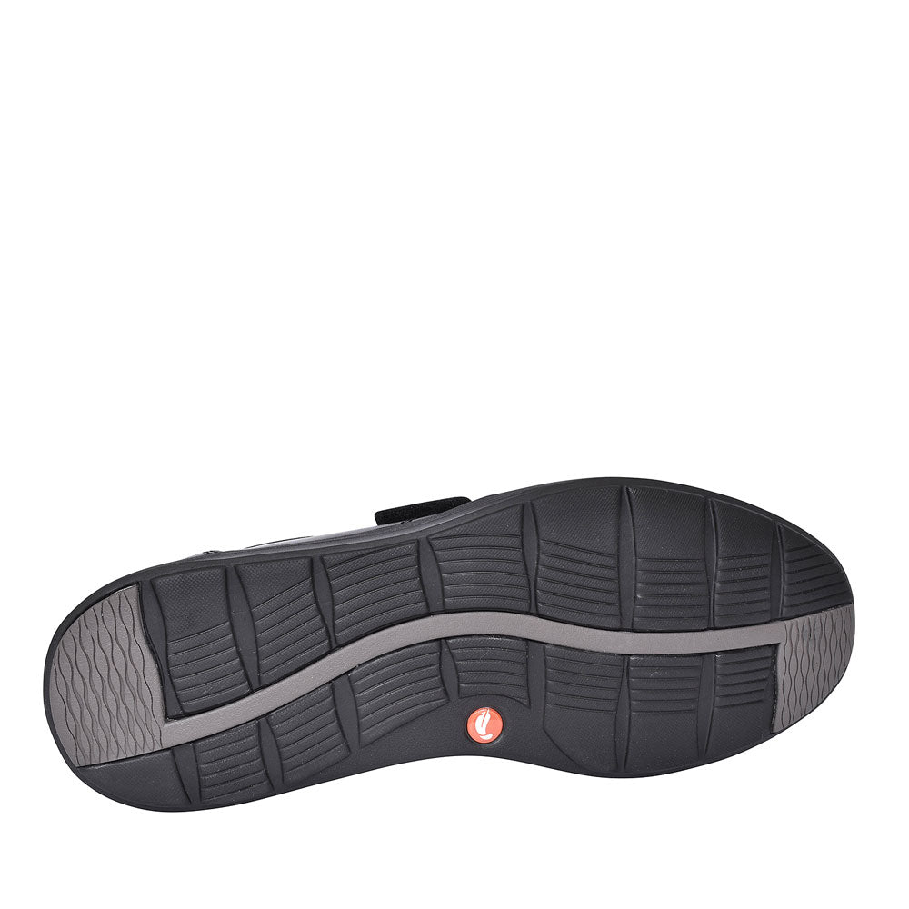 Mens Un Abode Strap Black Leather H-fit Shoe In Blk Leather