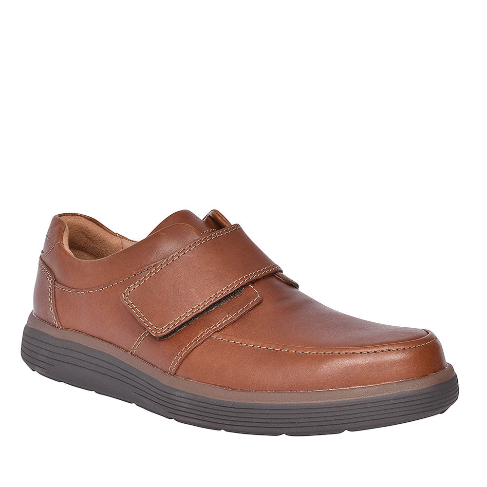 Mens Un Abode Strap Leather H-fit Shoe In Tan