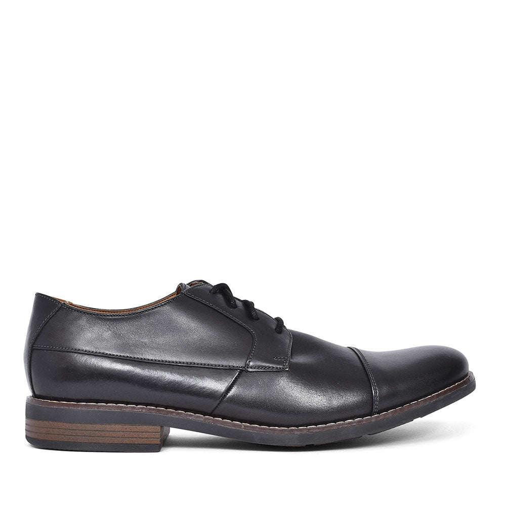 Becken Cap Leather H-fit Shoe For Men In Blk Leather