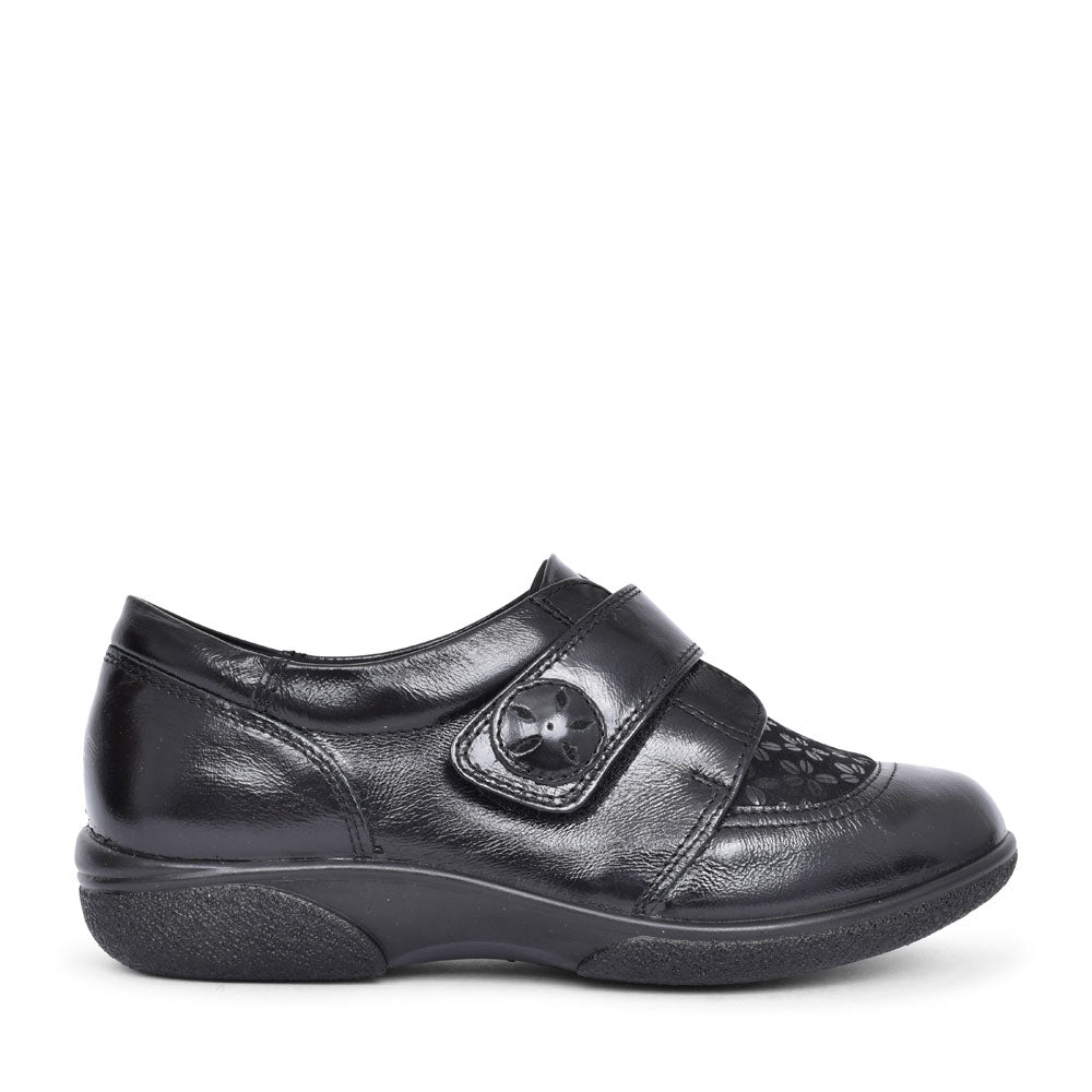Ladies Keswick 2v Velcro Shoe In Blk Patent