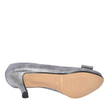 Peep Toe Court Shoe For Ladies In Pewter