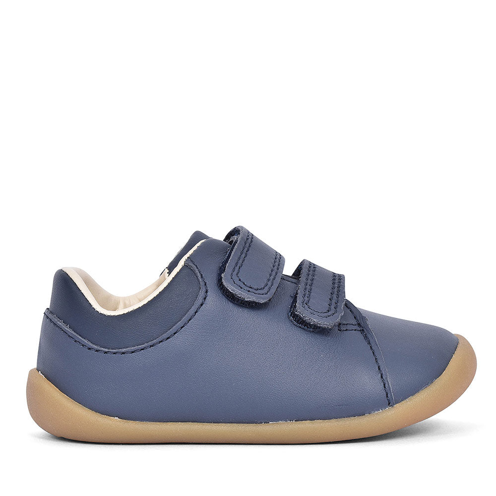 Boys Pre-walker Roamer Craft Navy Leather Shoe  In Kids H Fit