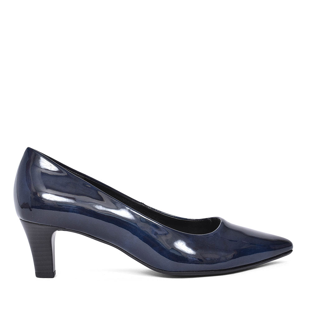 350 Pointed Mid Heel Shoe For Ladies In Navy