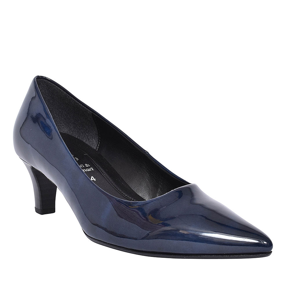 350 Pointed Mid Heel Shoe For Ladies In Navy