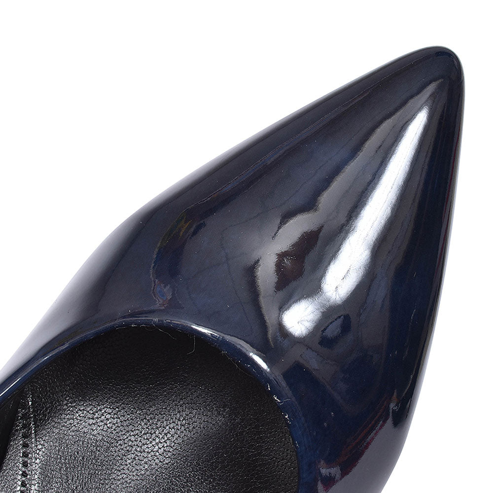350 Pointed Mid Heel Shoe For Ladies In Navy