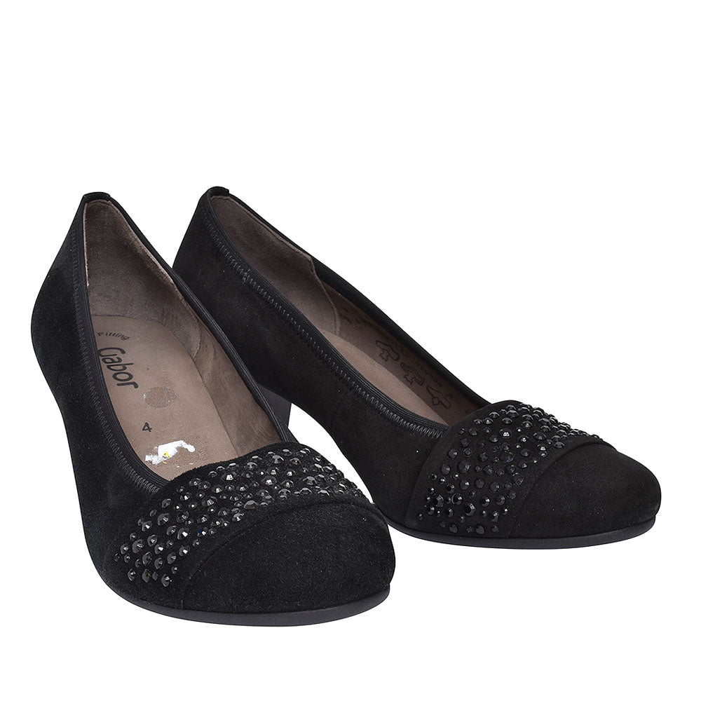 482 Mid Heel Court Shoe For Ladies In Black