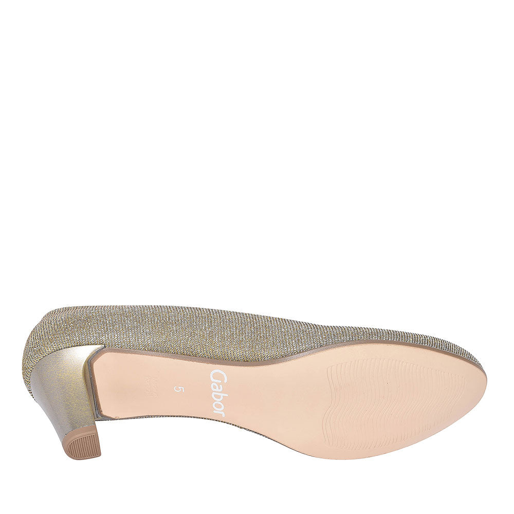 300 Mid Heel Court Shoe For Ladies In Gold