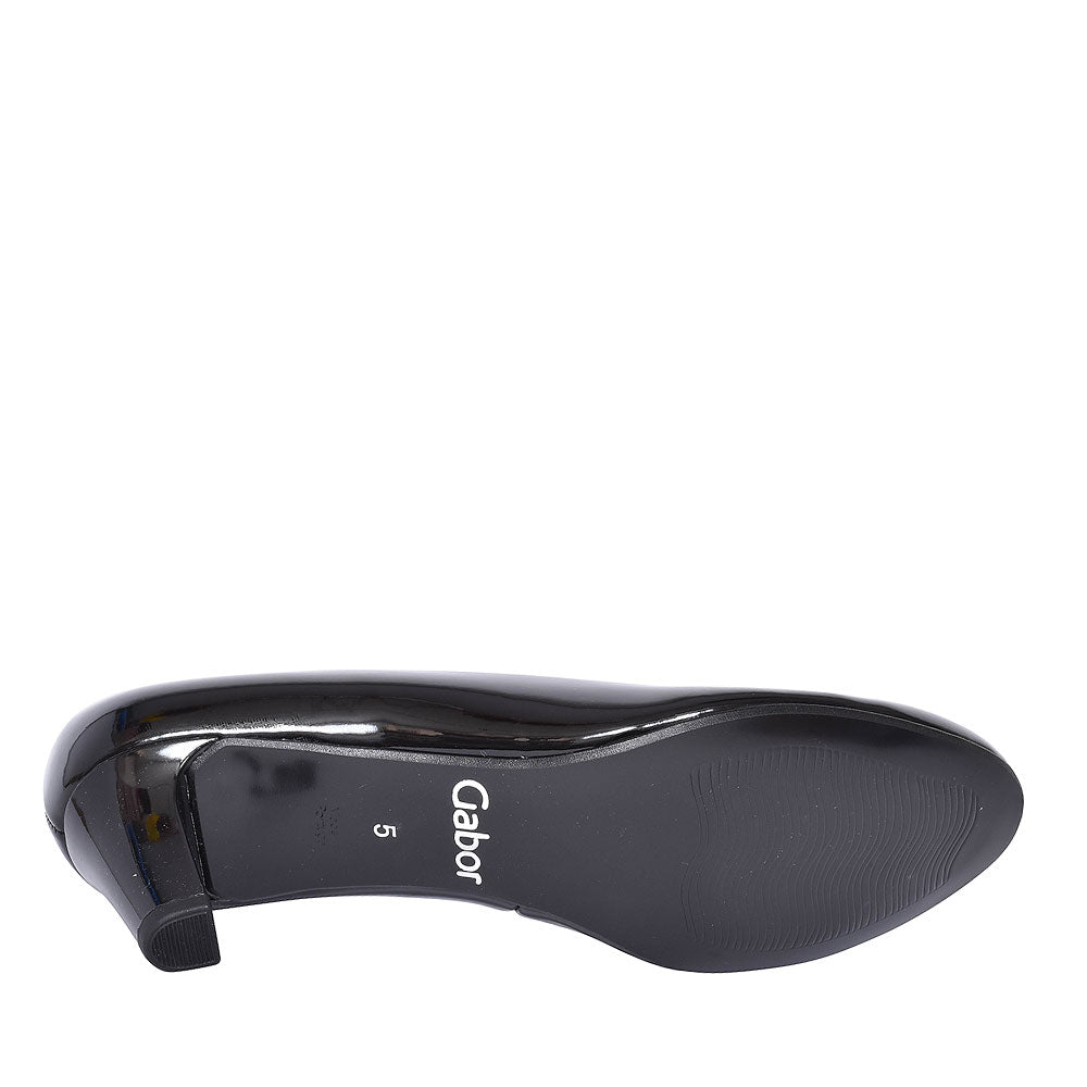 300 Mid Heel Court Shoe For Ladies In Blk Patent