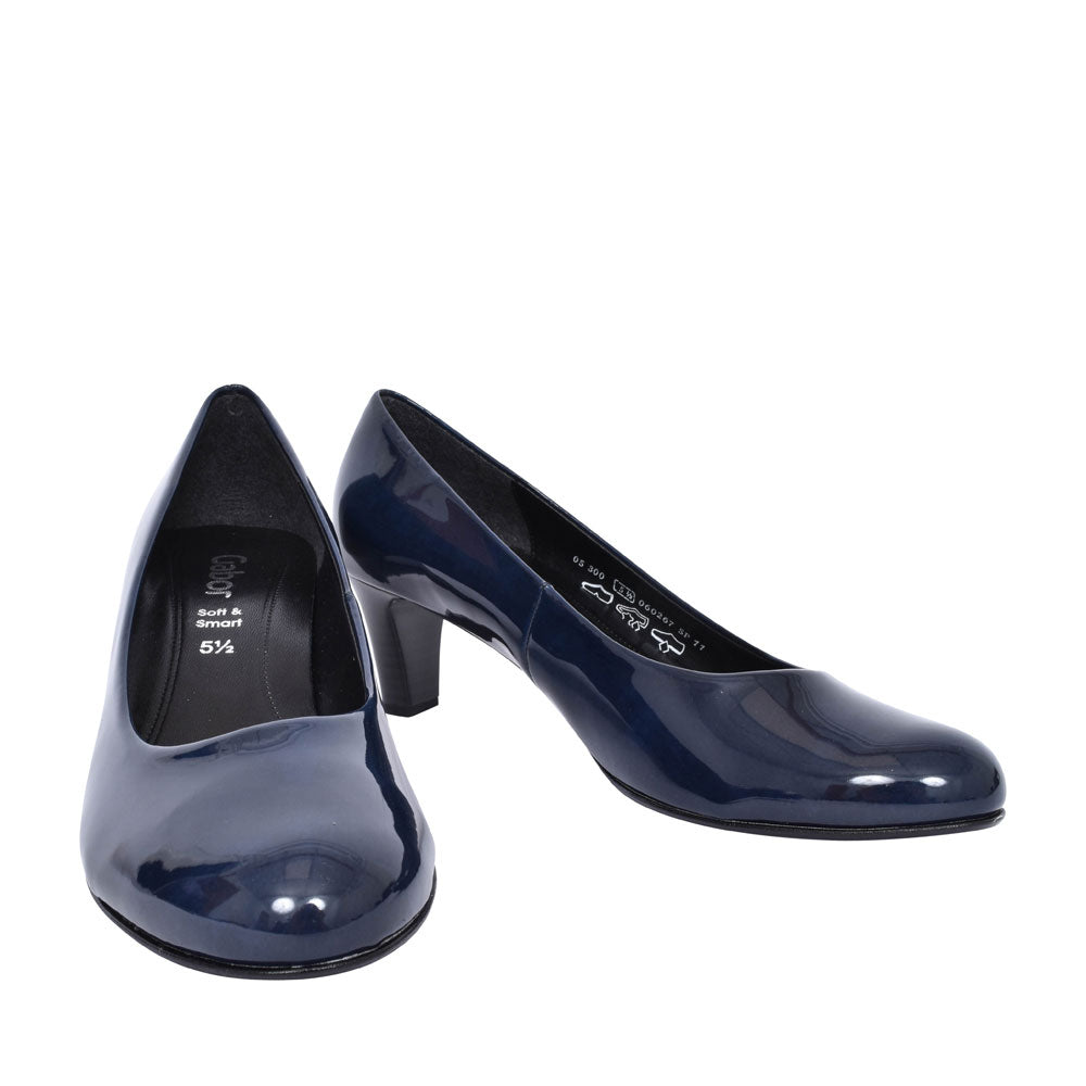 Nesta 300 Mid Heel Court Shoe For Ladies In Navy Patent