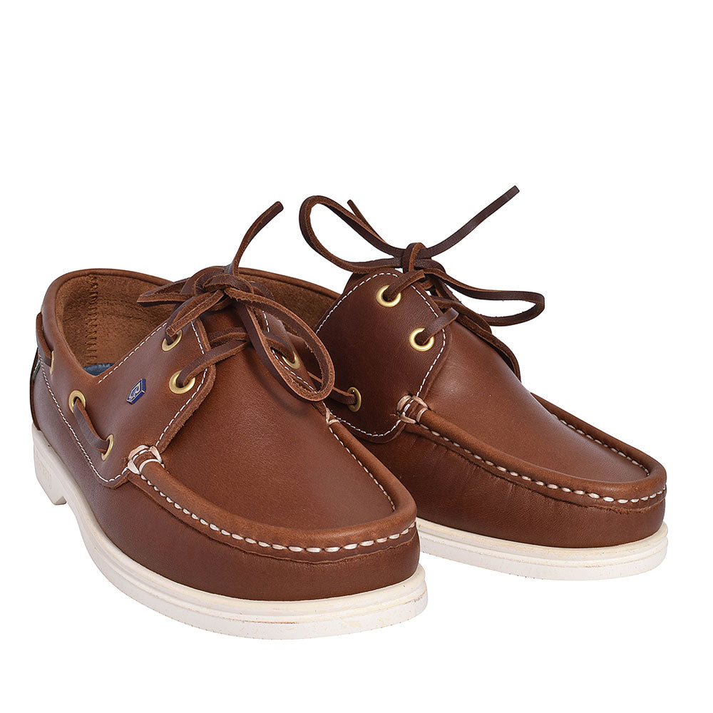 Unisex Admirals Leather Boat Shoe In Brown