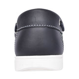 Unisex Admirals Leather Boat Shoe In Navy
